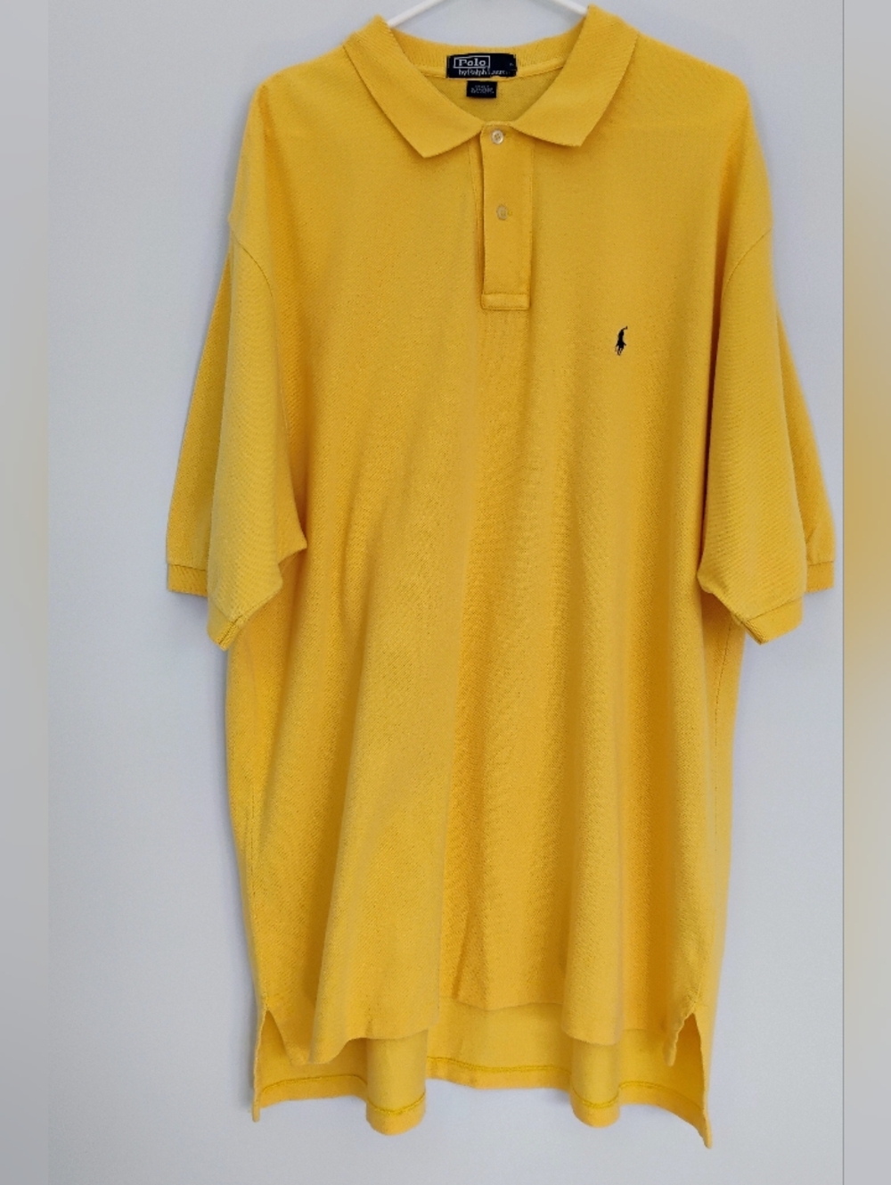 Polo by Ralph Lauren Men’s XXL Yellow Polo Shirt Navy Pony 100% Cotton